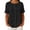 Black, variant on Button Down Shirts for Womens Cotton Linen Short Sleeve T Shirts Womens Summer Loose Casual Crew Neck Button Down Shirts