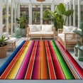 thumbnail image 2 of Area Rugs 4'x6'. Mexican Style Carpet Runner Indoor Outdoor Rugs Home Decor Aesthetic, Colorful Mexico Stripes Pink Red Non Slip Mats Washable Accent Rug for Living Room Bedroom, 2 of 8