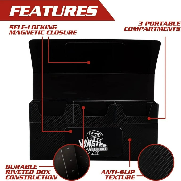 Monster Protectors Trading Card Triple Deck Storage Box, White