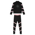 thumbnail image 4 of YONGHS Kids Girls Athletic Workout Tracksuit Long Sleeve Zipper Sweatshirt with Leggings Set Pink 12, 4 of 5