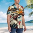 thumbnail image 2 of Lsque Retro American Eagle pattern Hawaiian Shirt for Men, Unisex Summer Beach Casual Short Sleeve Button Down Shirts-XX-Large, 2 of 9