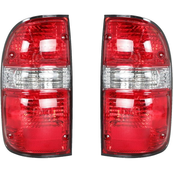 SEBLAFF Driver and Passenger Side Red Lens Tail Lights Assembly Replacement for 2001-2004 Toyota Tacoma 4X4 Rear Tail Lights Brake Lamps with Bulbs & Wiring Harness 8156004060 8155004060