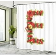 thumbnail image 5 of Ambesonne Christmas Alphabet Shower Curtain, E Letter Art, 69"Wx84"L, Pearl and Olive Green, 5 of 5