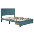 thumbnail image 3 of Queen Size Storage Bed, Velvet Upholstered Platform Bed with a Big Drawer, Blue, 3 of 7