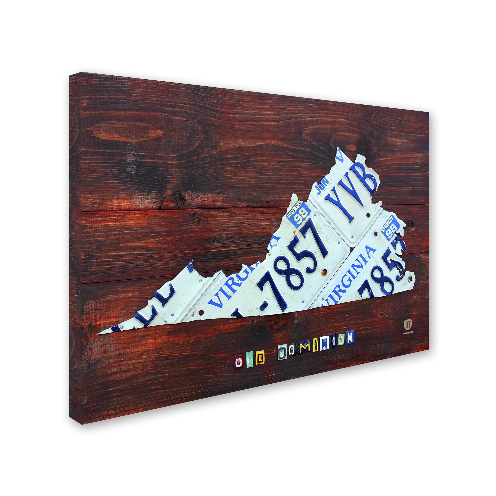 Trademark Fine Art 'Virginia License Plate Map Large' Canvas Art by Design Turnpike
