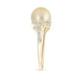 thumbnail image 3 of Angara Golden South Sea Cultured Pearl and Leaf Ring with Diamonds in 14K Yellow Gold for Women | June Birthstone Jewelry for Her, 3 of 8