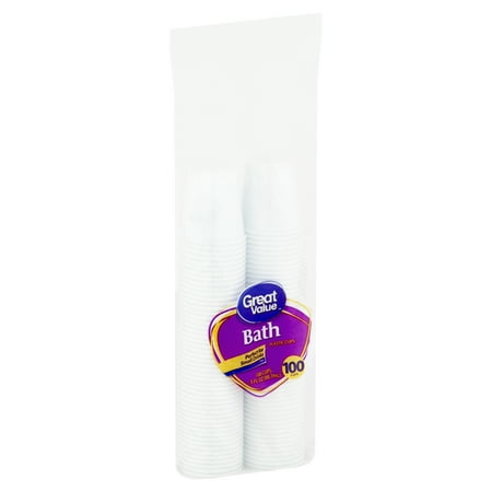 (2 pack) Great Value 3 oz Bath Plastic Cups, 100