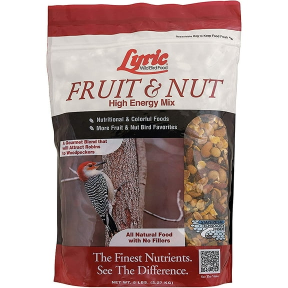 Lyric Fruit & Nut High Energy Wild Bird Food, 5 lb. Bag