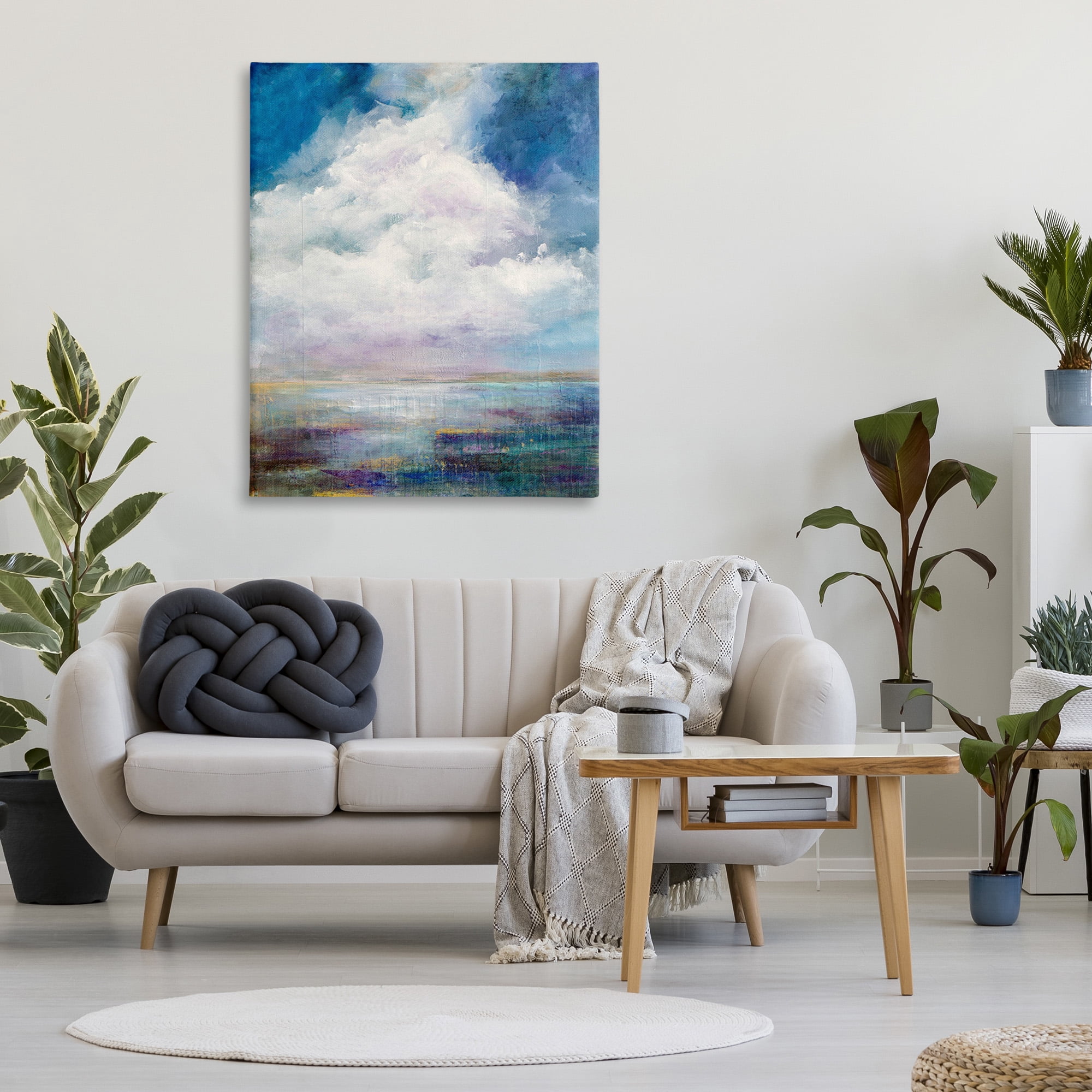 Stupell Industries Traditional Clouds Landscape Landscape Painting Gallery Wrapped Canvas Art Print Wall Art, 36 x 48