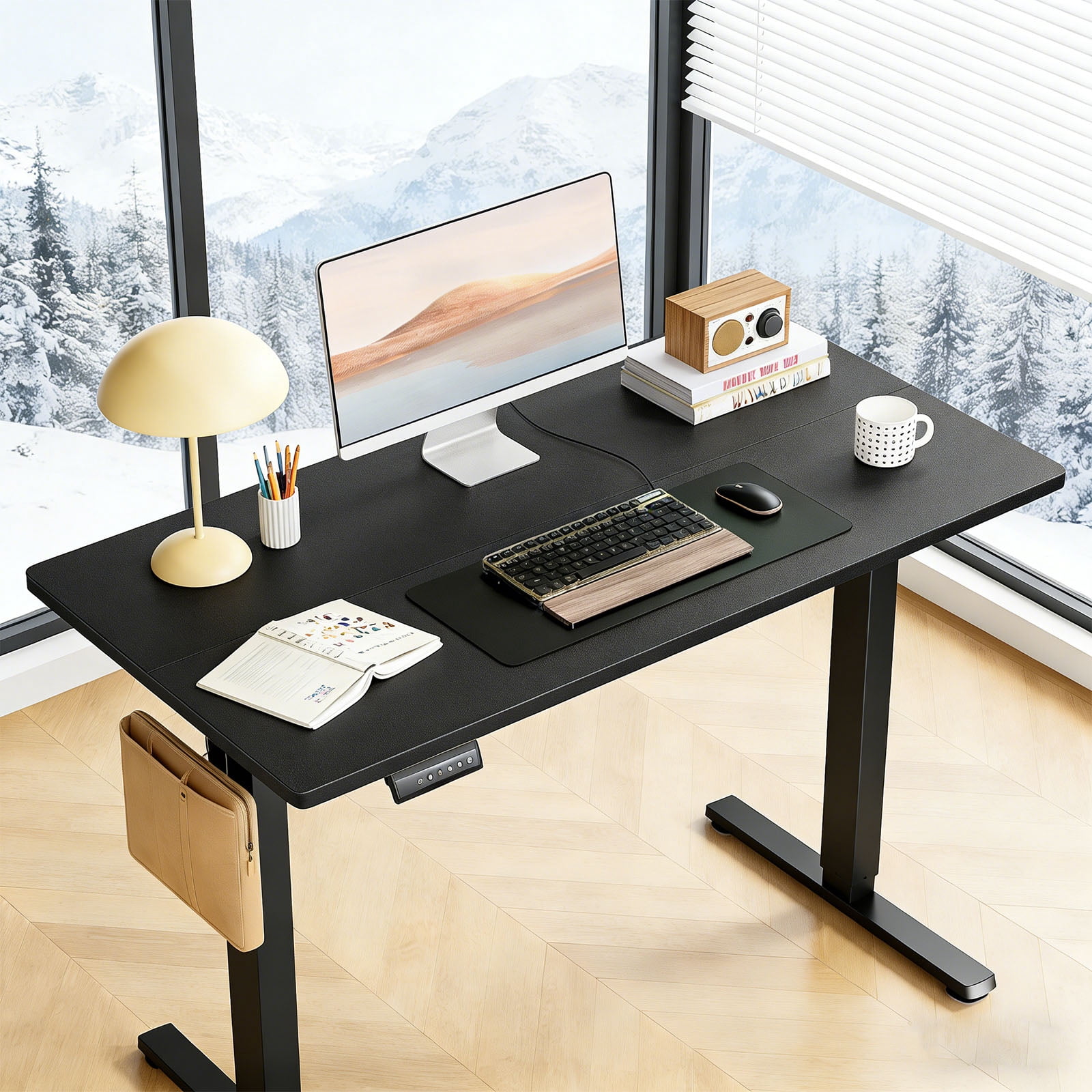 Casabay Electric Height Adjustable Standing Desk, 40"x24" Sit-to-Stand Desk Ergonomic Rising Computer Table for Home Office