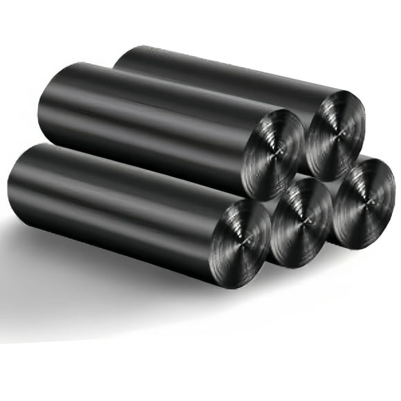 ERDS-4 Gallon Small Trash Garbage Bags, 5 Rolls Strong Thin Material Disposable Kitchen Trash Can Liner, Durable Plastic Trash Bag for Office Home Bedroom Garden Waste Bin, 100 Counts (Black)