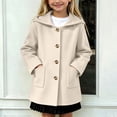 thumbnail image 2 of Faraee Kids Hooded Wool Blend Jacket Long Sleeve Overcoat for Boys Girls Mid Length Winter Warm Peacoat Dress Coat 4‑16 Years, 2 of 5