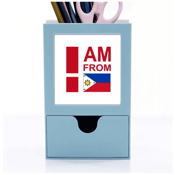 I Am From Philippines Art Deco Fashion Desk Supplies Organizer Pen Holder Card