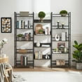 thumbnail image 2 of IVV Triple Wide 5 Tier Bookshelf, 70" Tall Bookcase with Open Display Shelves, Industrial Large Bookshelves and Bookcases with Metal Frame for Living Room, Bedroom, Home Office - Dark Gray, 2 of 8