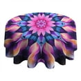 thumbnail image 4 of Colorful Tie Dye Mandala Pattern Round Tablecloth 60"x60",Wrinkle Wipeable Table Cloth for Kitchen Dining Room Picnic Patio Party, 4 of 6