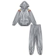 thumbnail image 6 of Zaldita Men's Anti-Rip Sauna Suit Weight Loss Sweat Suit Training Gym Workout with Jacket Hood Type A Silver S, 6 of 7