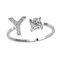 thumbnail image 1 of Qarigey Anillo abierto con letras mayúsculas para mujer, anillos para interior y exterior, fiesta en casa, oficina, joyería decorativa, regalo de Ropa, zapatos y accesorios Miscelánea Letra Y Qarigey AP0276-25, 1 of 5
