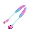 thumbnail image 2 of Bewildely Sporks de titanio para la próxima aventura, duraderos y elegantes, con borde de horquilla de Metal, 2 pack/lote Mostrada Color dorado colorido, 2 of 6