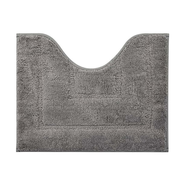 Yhmxh Alfombrilla de baño en forma de U, alfombrilla gruesa para baño, felpudo absorbente de agua, alfombrilla de secado para pies, alfombra antideslizante para inodoro.