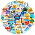 thumbnail image 1 of Clearance! 50Pcs Father's Day Stickers Pack Dad Stickers Happy Father's Day Stickers Vinyl Stickers For Father's Day Gift Cards Labels Party Water Bottle Decorations, 1 of 9