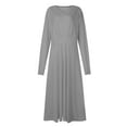 thumbnail image 3 of SNOWSONG Sundresses for Women 2024 Clearance! Women's 2024 Summer Autumn V-neck Long Sleeve Swinging Fashion Dress Long Dress, Boho Dresses, Casual Dresses, Maxi Dress for Women 1PC dress Dark Gray L, 3 of 4