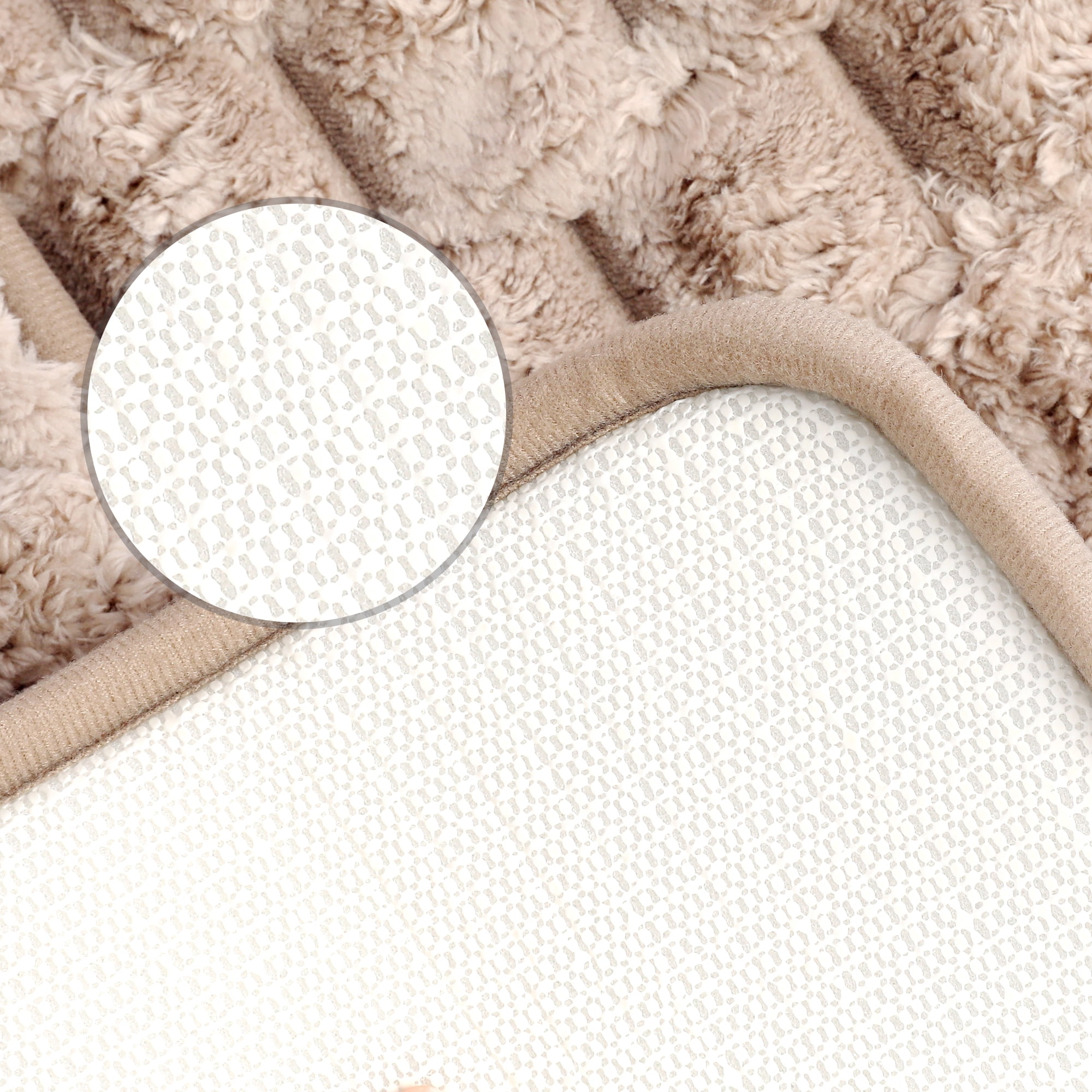 Unique Bargains Soft Absorbent Non-Slip Washable Bath Mat Brown 16" x 24"