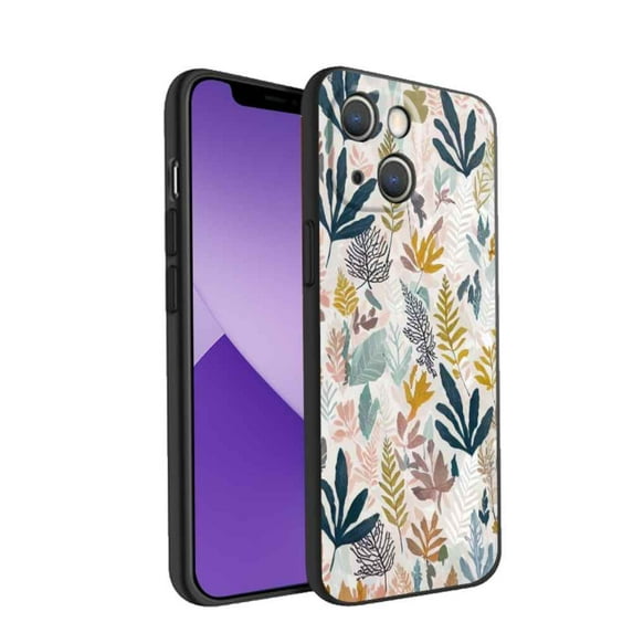 Leaves-162 Phone Case, Degined for iPhone 14 Case Men Women, Flexible Silicone Shockproof Case for iPhone 14