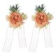 thumbnail image 1 of Uxcell 2 Pcs Corsage de Muñeca de Flores Marrón Claro, Pulseras de Flores Artificiales para Boda Novia Novio Ceremonia Aniversario Baile Fiesta, 1 of 6