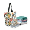 thumbnail image 2 of FORMRS Womens Canvas Tote Bag with Zipper Inner Pocket Shoulder Handbag, Black Flowers Pattern, 2 of 7