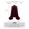 thumbnail image 5 of Anmrize Women's Medieval Cloak Stand Collar Deluxe Velvet Gold Trim Renaissance Cape for Adult-Black, 5 of 6