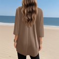 thumbnail image 5 of Endives Women's Long Sleeve T-shirt Tunics Summer V Neck Tshirts With Pockets Long Blouses Casual Tops, 5 of 7