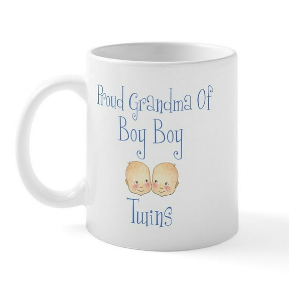 CafePress - Proud Grandma Of Boy Twins Mug - 11 oz Ceramic Mug - Novelty Coffee Tea Cup