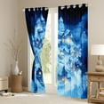 thumbnail image 3 of jejeloiu Christmas Snowy Night Curtains Pack of 2 (42x84 Each),Wastern Xmas Theme Curtains Blackout,Blue White Gold Bedroom Curtains For Child,Breathable Home Decor, 3 of 6