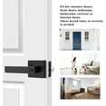 thumbnail image 4 of Passage Door Lockset with Square Rosette for Interior Door Hallway or Closet Keyless Matte Finish Door Lever Heavy Duty Reversible Door Handle, 4 of 7