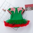 thumbnail image 5 of Odeerbi Christmas Baby Girls Outfit Toddler Newborn Princess Letter Tutu Dress Set Three-piece Suit Green, 5 of 9