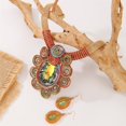 thumbnail image 3 of Conjunto de joyería africana Declaración gran cristal colgante collar pendientes conjunto, 3 of 3