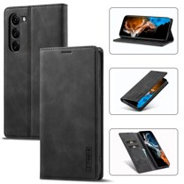 Dteck for Samsung Galaxy S24 Plus Wallet Case,Premium Leather Flip Wallet Case with Card Slots Kickstand Magnetic Buckle Shockproof Protective Cover, Black