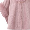 thumbnail image 4 of Fewfanhot Women Faux Fur Trim Cardigan Cloak Tweed Poncho Cape, Thick Warm Lined Wrap Coat for Fall Winter, 4 of 5