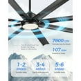 thumbnail image 4 of Ltmate 72 Inch Ceiling Fan With Light,Industrial Ceiling Fan With 8 Aluminium Metal Blades,Smart Fan Works with Alexa and Google Home, 4 of 4