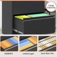 thumbnail image 4 of Omethey 2 Drawer Lateral File Cabinet with Lock, Metal Filing Cabinet for Home Office, Printer Stand, Fits A4/Letter/Legal Size File Folders, Assembly Required (Black), 4 of 9