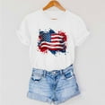 thumbnail image 6 of Drses ‌‌‌‌ Independence Day ‌4th of July Women's Patriotic Graphic Tee - American Flag Sunflower Glitter Stars Short Sleeve Shirt (Sizes S - 2XL), 6 of 7