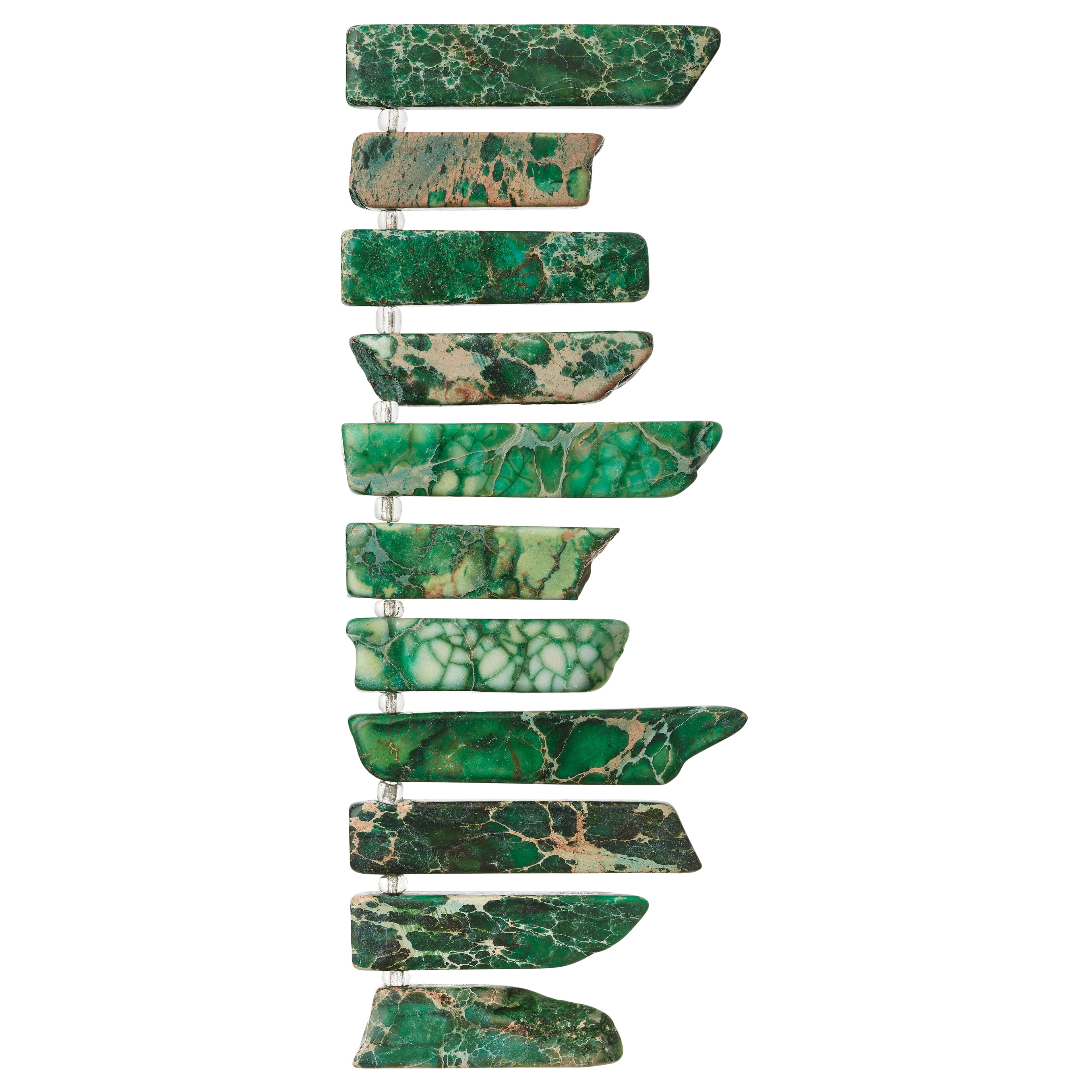 Bead Landing  Green Dyed Imperial Jasper Stick Beads, 12 Pack