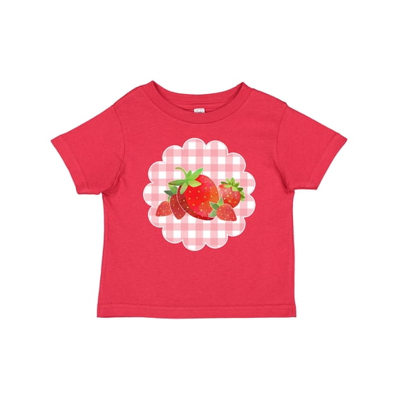 Inktastic Strawberries on Checkered Background Boys or Girls Baby T-Shirt