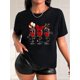 thumbnail image 1 of Camiseta de manga corta para mujer transpirable Moda de veranoRed Wine Glass Print Black Women'S Casual Fashion Tops Round Neck Short Sleeve T-ShirtFather's Day, Mother's Day, New Year, Spring Festi, 1 of 7