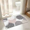 thumbnail image 1 of Ke1Clo Absorbent Non-Slip Bathroom Rug, 40x60cm Plastic Floral Floor Mat for Shower Room, Quick-Drying Bath Mat with Dirt-Trapping Design for Entrance Kitchen, Gray, 1 of 7
