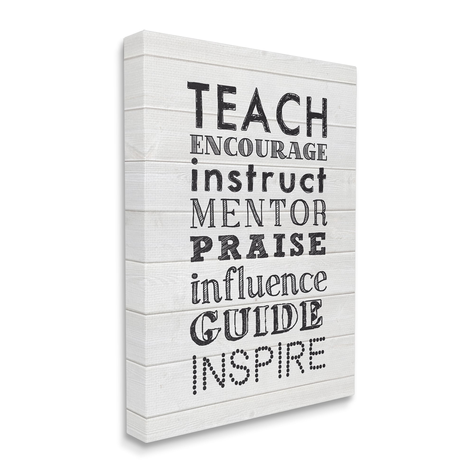 Stupell Inspirational Teacher Classroom List Inspirational Painting Gallery Wrapped Canvas Print Wall Art