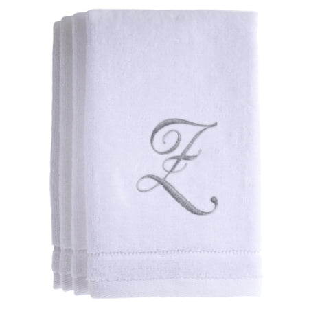 Monogrammed White Fingertip Towels Set of 4