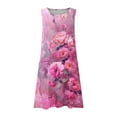 thumbnail image 6 of Dress for Women Plus Size Printing Casual Sleeveless Linen Loose Fitting Midi Dress With Pockets,Size S-XXXL, 6 of 6