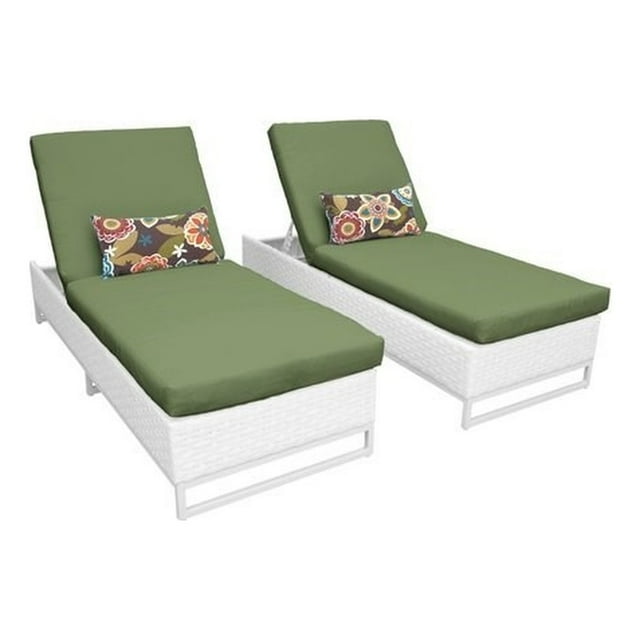 Chaise Monaco Set de 2 Meubles de Patio en Osier d'Extérieur à la Coriandre