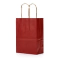 thumbnail image 3 of 30 pc Kraft Paper Bags Gift Bags Shopping Bags with Handles Dark Red 15x8x21cm, 3 of 6